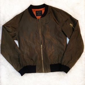 Olive green bomber jacket
